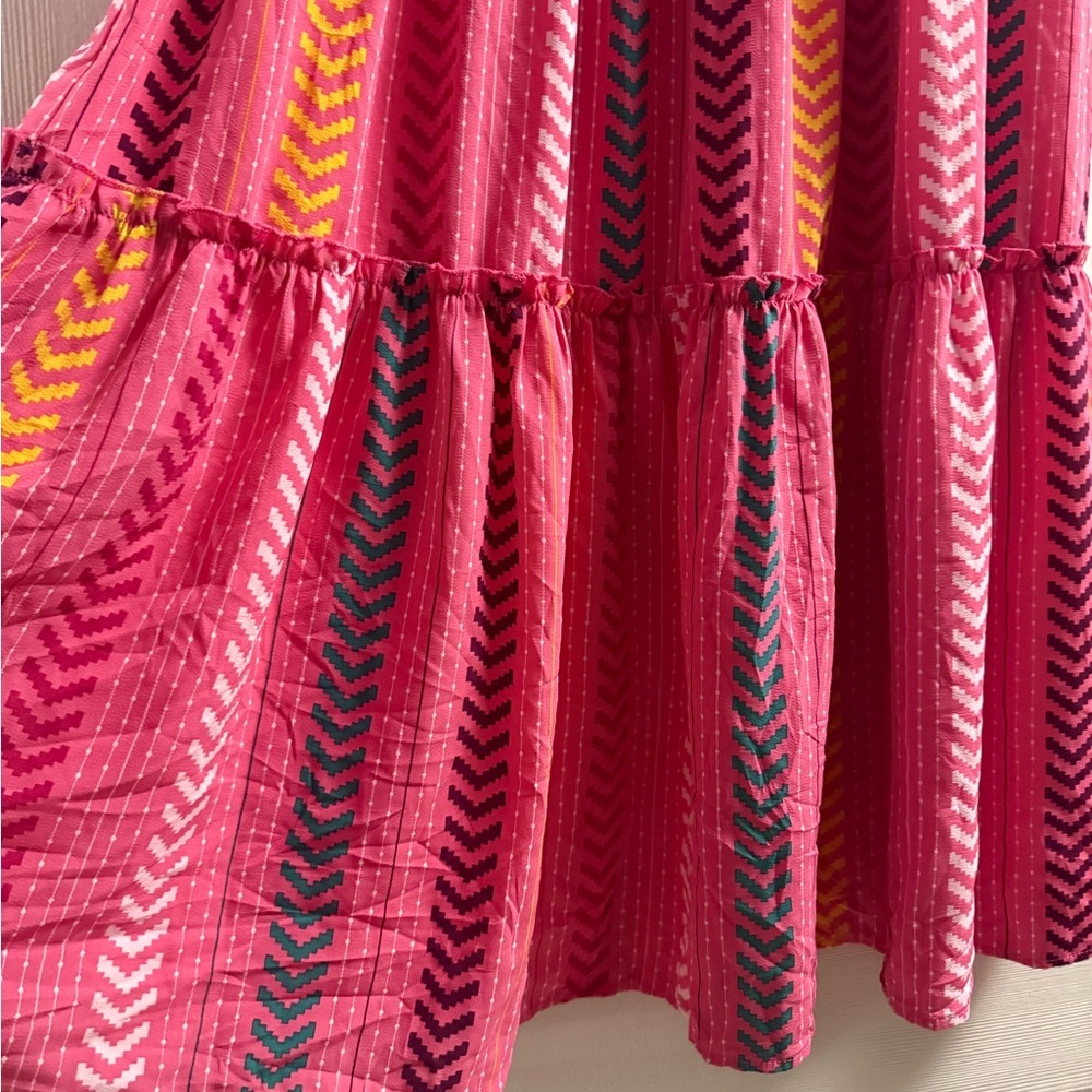 Boho High Waist Pleated Ruffle Skirt Size Small - Picture 3 of 10
